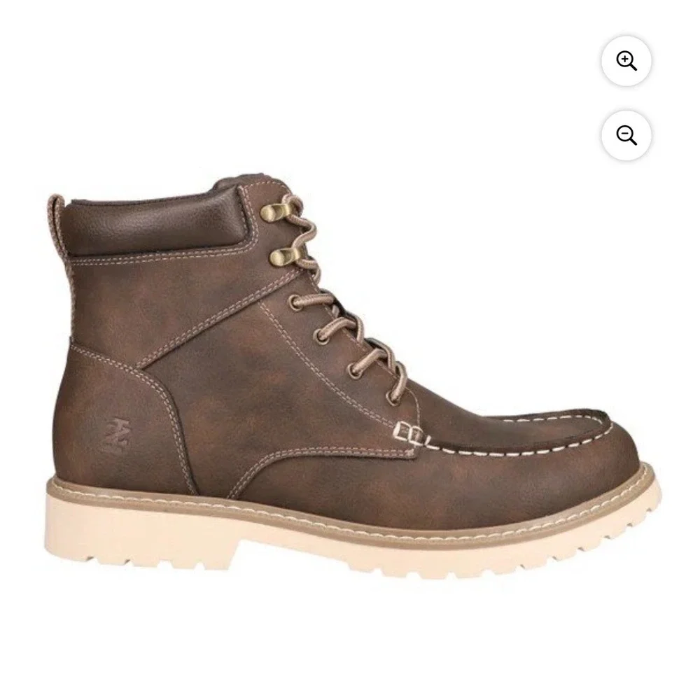 Izod NIB Miles Boot Brown‎ Men Sz 8 Lace Up Memory Foam